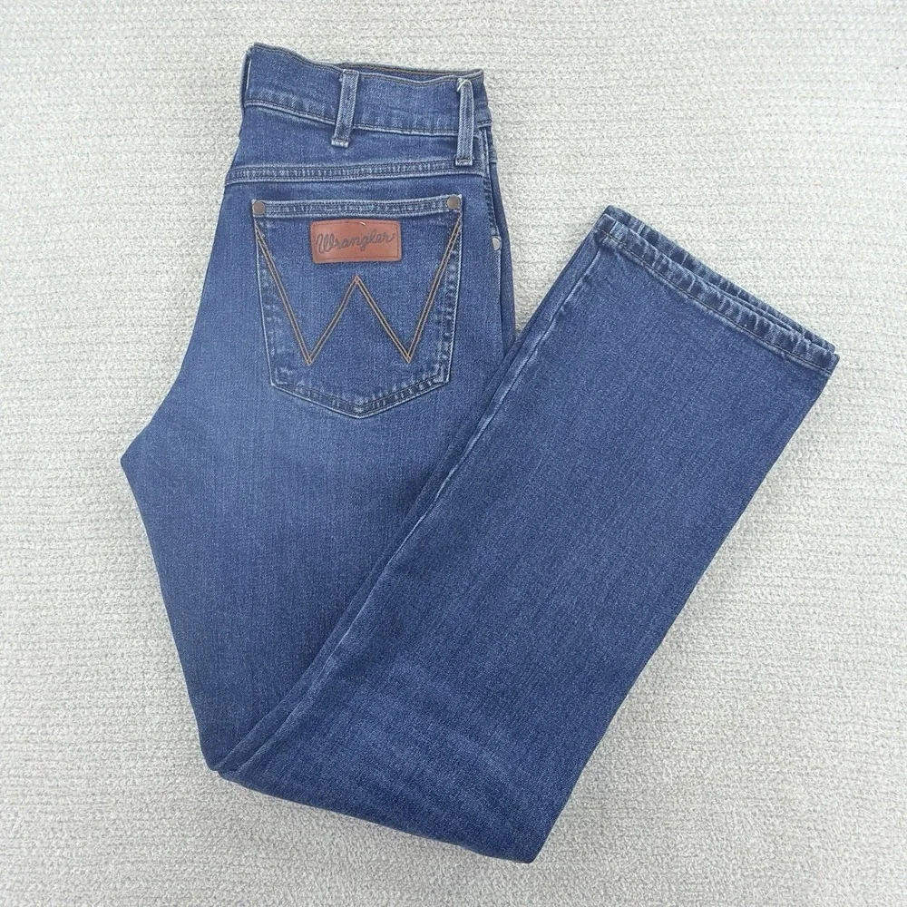 Wrangler Retro Relaxed Boot Jeans Mens 30x34 (30x33) Blue Stretch Western Cowboy